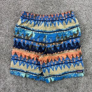 Patagonia Baggies Shorts Youth XL Blue Aztec 7.5" Inseam Mesh Lined 67052